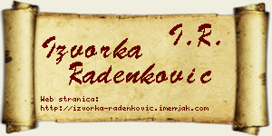 Izvorka Radenković vizit kartica